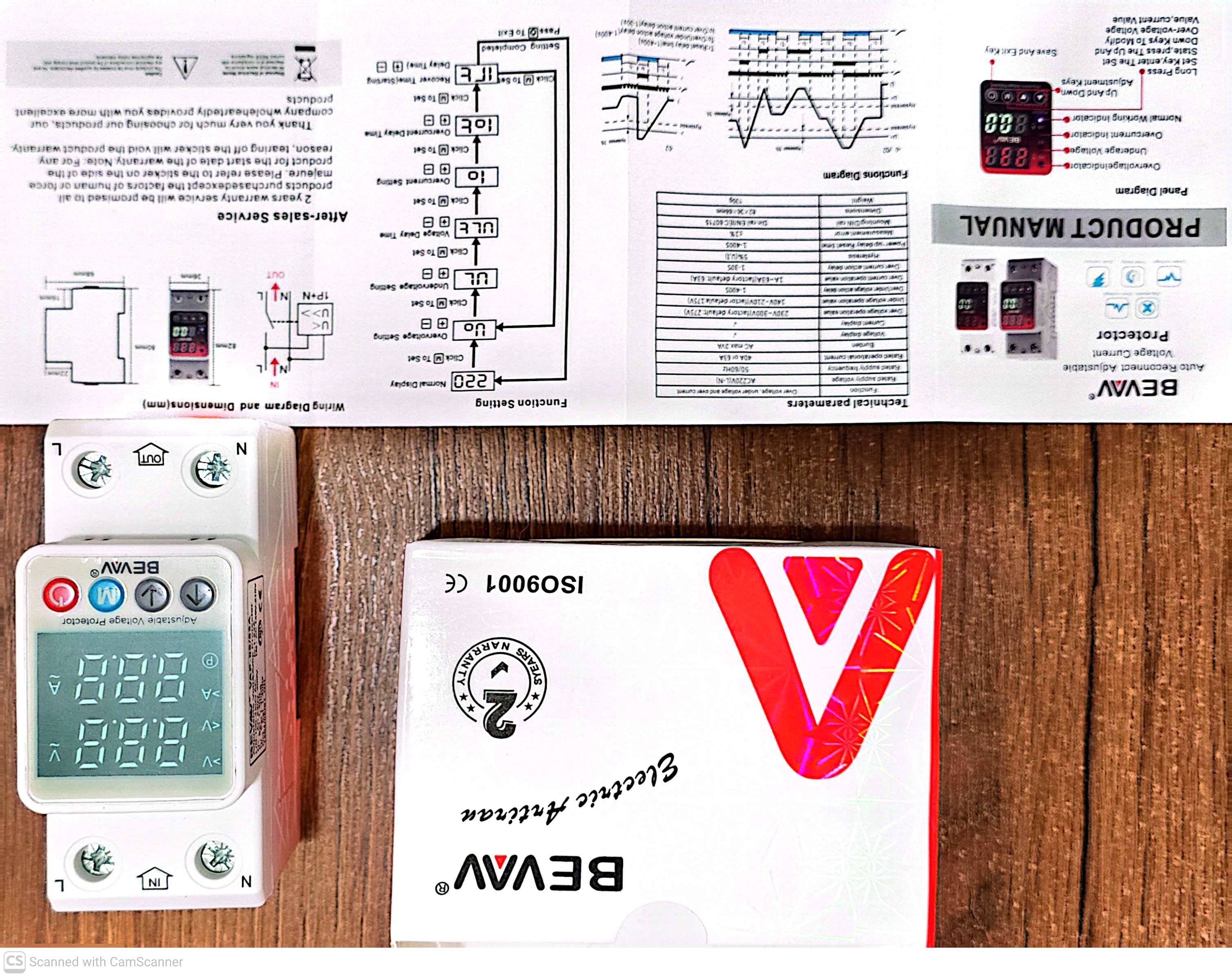 محافظ ولتاژ و جریان برند BEVAV 80A